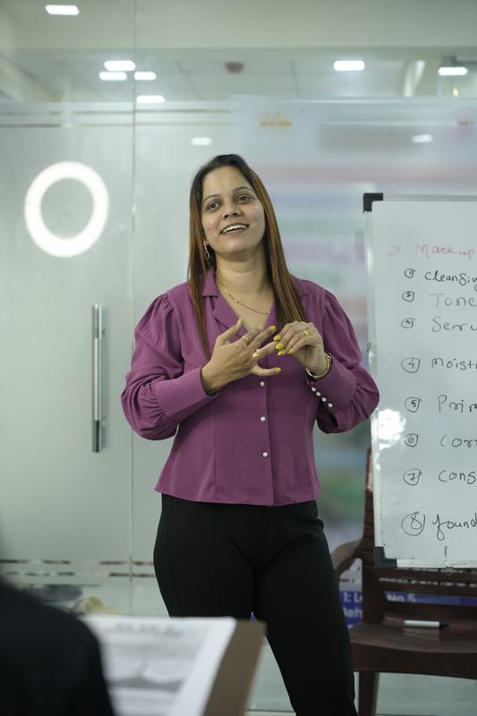 Our trainer leading a session for the My Salon team